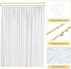 Privacy Curtains for Room Divider, Metal Support Wall Mounted Privacy Curtain, U-Shape Portable Room Divider Curtains for Fitting Room Beauty Salon Bedroom and Hospital,1 Panel, 8.53ft (White)