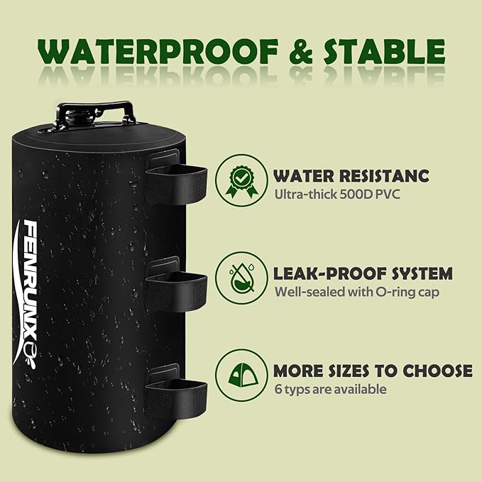 Canopy Water Weight Bag,88 LBS Gazebo Tent Water Weights Set of 4 Leg Weights for Carport, Pop Up Canopy,Tent,Gazebo,Black
