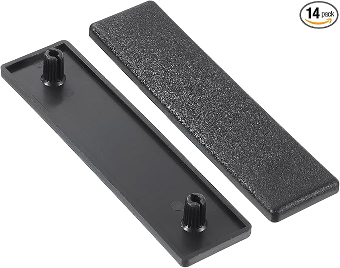 uxcell 14Pcs Extruded End Cap Nylon, 80x20mm T-Slot Aluminum Profile 2080 European Standard End Cap Extrusion Plug for Trolley, Fish Tank Rack, Storage Rack, Black