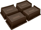 Bed Risers 3 Inch Heavy Duty,Oversized Couch Risers, Extra Wide Furniture Risers for Sofa Table Desk Headboard Chair Lifting,Rectangle Risering Blocks Support 6000 lbs(4 Pack Brown)