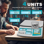 Industrial Counting Scale 30kg/66lb x 0.1g Digital Inventory Counting Scale High Precision Electronic Gram Scale with Battery DC/AC Power for Parts Jewelry Coins (g/kg/lb/oz)