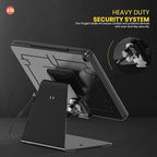 CTA Digital Desktop Anti-Theft Stand – Kiosk Stand with Stylus, Tether, and Aluminum Enclosure for iPad 11th Gen A16 11” - 10th Gen 10.9” - Air 4th & 5th Gen - 11” Pro & More - Black (PAD-DASB109)