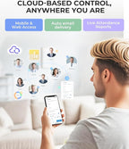 NGTeco Time Clock Cloud-Based, Face+Fingerprint+Card Attendance Time Clocks for Employees Small Business, 2.4G WiFi Remote Control Clock in Machine with Software＆App, IC Cards, No Monthly Fee