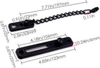 2 Pack Door Chain Lock, KINJOEK Stainless Steel Security Chain Guard with Spring Anti Theft Press Lock, Heavy Duty Polished Door Latch with Screws, Black