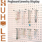 HUHOLE Pegboard Hooks 4 Inch 50PC, Ideal Garage Organization, Wall Storage Tool Organizer, Fit 1/4" 1/8" Peg Board with Plastic Tip (Silver, 4 Inch)