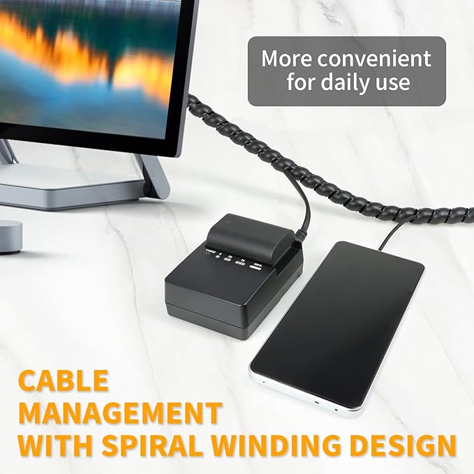 Spiral Wire Wrap, 9.84ft, 16.4ft, 33ft Spiral Cable Wrap Sleeve Hose for Computer, Power, Audio & Video Cords Stop Cord Tangle and Detangler (White, 16mm (5/8")-9.84ft)