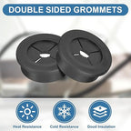 uxcell 2Pcs Cable Cord Grommet, 1-3/16"(30mm) Rubber Desk Grommets Wire Pass Through Hole Cover with Marked Cable Ties for Home Office Cable Wire Protection, Black