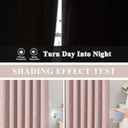 Vision Home Pink Pinch Pleated Full Blackout Curtains Room Darkening Window Panels 84 inch for Girls Bedroom Living Room Thermal Insulated Pinch Pleat Pink Drapes with Hooks Back Tab 40" Wx84 Lx2