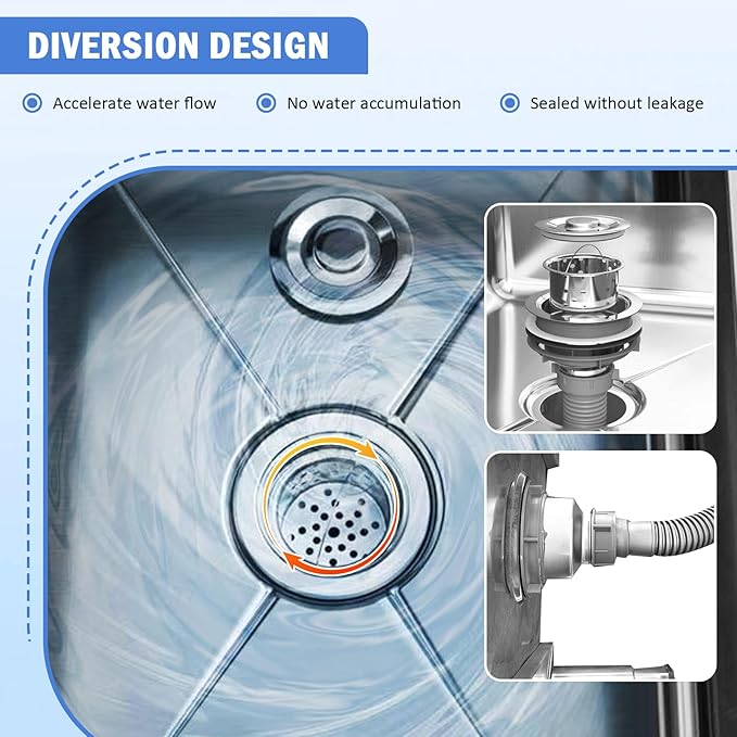 Commercial Floor Mop Sink，Stainless Steel Mop Service Basin，Mop Cleaning Sink，Vertical industrial sewage tank for balconies, laundry rooms, industries, etc（39.37”×16.1”×21.6”)