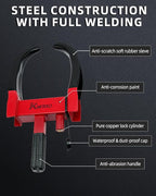Trailer Security Adjustable Tire Lock Anti Theft Wheel Lock for Trailers, Car, SUV, Boat, Motorcycle, Golf Cart - Great Deterrent, Wheel Clamp Lock with Keys