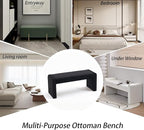 Velvet Entryway Bench End of Bed Bench Upholstered Modern Window Bench Comfy Ottoman for Dining Room/Bedroom/Living Room/Hallway/Indoor (Black)