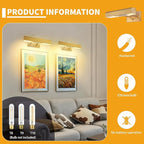Picture Light Fixture, 15.75 inch Modern Painting Light, Full Metal Art Light for Display, Wall, Picture Frame, Painting Frame, Gallery, Brass Finish, E26 Base