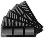 Repa Market 5-Pack 12x4 Inch Air Vent Cover/Black Galvanized Steel Louvered Grill Cover with Mesh Screen/Wall or Ceiling Vent/Durable Flush Mount HVAC Register for Indoor and Outdoor Ventilation