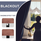 JIUZHEN Blackout Curtains for Bedroom - 60 Inch Extra Wide Thermal Insulated Room Darkening Privacy Soundproof Curtains for Living Room/Dorm Room, Set of 2 Panels, 70 x 63 inches,Dusty Rose