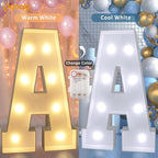 Pooqla 3FT Marquee Light Up Letters, LED Big Mosaic Marquee Letters 3 Feet, Giant LED Sign for Balloons Birthday Anniversary Wedding Party Decoration, Cool White and Warm White Letter S