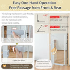 Lumizone Extra Tall Cat Gate 61.02" High Pressure Mounted Extra Wide 2025 New (17 Sizes) 1.37" Gap No Drilling Auto-Close One-Handed Operation Tall Pet Gate for Dogs(White, 61.02" H x 38.39"-42.51" W)