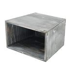 VERGOODR Grey Farmhouse Style Torched Wood Trash Can Waste Bin with Decorative Metal Brackets Trash Can for Bedroom,living room, Bathroom & Office (Gray)