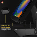 CTA Digital Desktop Anti-Theft Stand – Kiosk Stand with Stylus, Tether, and Aluminum Enclosure for iPad 11th Gen A16 11” - 10th Gen 10.9” - Air 4th & 5th Gen - 11” Pro & More - Black (PAD-DASB109)