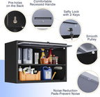 Yizosh Metal Wall Cabinet with Doors and Shelves, Wall Mounted Storage Cabinet for Garage, Basement, Kitchen, Warehouse (Black Gray, 21.6" H)