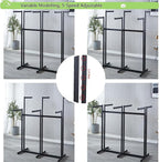 Floor Standing Metal Garment Rack - Heavy Retail Display Racks With Wheels, 6 Arms Clothing Rack, Square Tubing Portable Shirt Rack, Merchandise Display RackFor Hanging Clothes (Pink)