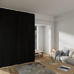 Room Divider Curtains Total Blackout Privacy Curtain Panel Room Thermal Insulated Noise Reduction Curtains for Bedroom Window Living Room Ceiling Track Curtain W 12.5 ft × H 7 ft Black
