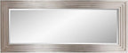 Howard Elliott Bright Silver Leaf Tall Delano Mirror, Large Self Standing Full Length Rectangular Mirror with Stepped Levels, 34 x 82 Inch