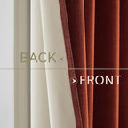 MIULEE Linen Curtains Soild 100% Blackout Thermal Insulated Burnt Orange Fall Curtains Grommet Room Darkening Curtains & Drapes for Living Room Bedroom Nursery 42 x 63, Rust Terracotta (2 Panels)