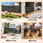 100 inch Retractable Baby Gates 34 inch Tall, Retractable Gate with Reinforced Strip Design to Prevent Crawling Through, 8 FT Extra Wide Retractable Dog Gate for Indoor/Outdoor