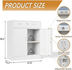 Metal Storage Cabinet with Drawer, 36" H White Locking Metal Cabinet, Adjustable Shelf File Cabinet Cabinet with Doors for Home Office, Garage, Warehouse, Laundry Room, Basement