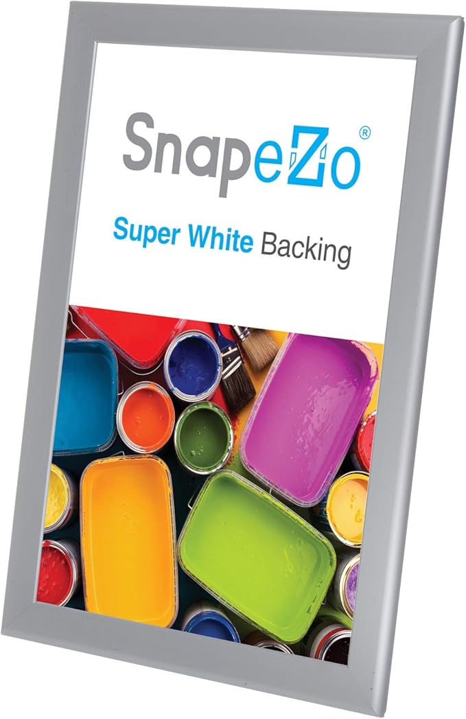 SnapeZo Photo Frame 11x17, Silver, 1.25 Inch Aluminum Profile, Front-Loading Snap Frame, Wall Mounting, Professional Series