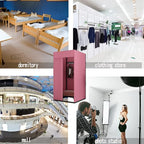 Clothing Store Fitting Room, Portable Dressing Room, Movable Changing Room for Boutique with Shading Fabric Cloth Privacy Curtains Screen for Bar Party Pool (Pink)