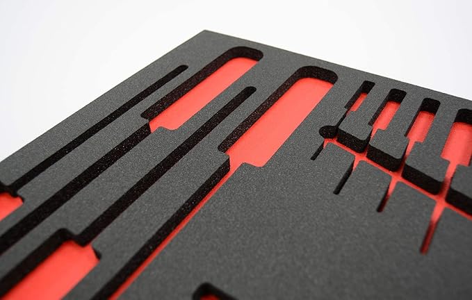 5S TOOL BOX SHADOW FOAM ORGANIZERS (2 COLOR) FITS CRAFTSMAN MODEL# 112225 TOP BOX (10.75" x 18.125", Black Top/Red Bottom)
