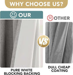 H.VERSAILTEX Primitive Linen Curtains 100% Blackout Curtain Drapes Burlap Curtains with White Thermal Insulated Liner, Grommet Top Drapes Living Room/Bedroom (2 Panels, 42 x 54 Inch, Dove Gray)