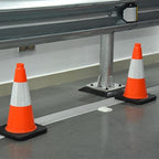 4 Pack 18 Inch Orange PVC Traffic Cones Black Base Stable Durable, Parking Lot Driveway School Training Safety Cones Multi-Purpose (4, Orange, 18 Inch)
