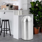 18.5 Gallon (70 L) Heavy Duty Stainless Steel Trash Can with Push Lid, Removable Inner Bucket, Durable Outdoor Garbage Bin for Commercial Use