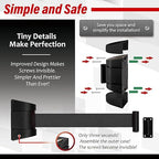 DuraSteel Wall Mount Crowd Control Retractable Belt Barrier - 9.2 Ft Black Retractables Barrier Belt w/ABS Casing Do Not Enter Crowd Control Barriers Line Divider NOT Stanchions with Retractable Belts