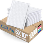 GSSUSA White Bubble Mailers 6x10 Small Padded Envelopes 1000 Pack,Strong Adhesion Shipping Mailer Self-Seal Bubble Envelopes for Small Business
