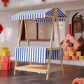 Movable Stall Display Stand, Foldable Vending Stand Kiosk Display Trolley with Canopy, Portable Food Cart, for Selling Snacks/Sweets/Toys, Multiple Colors(Blue A,140 * 190cm)