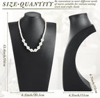 Kigley 6 Pcs Black PU Leather Jewelry Bust Display Necklace Holder Stand Necklace Mannequin Holder for Jewelry Display Trade Show(13.39 x 3.94 x 8.07 Inches)
