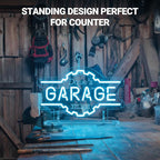 Custom Garage Neon Sign, Personalized 3D Engraved Gear Garage Name LED Sign, Customized Dimmable Neon Lights for Garage, Workshop, Carport & Man Cave Wall Decor, Gifts for Dad Father Husband Grandpa
