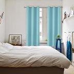 BGment Blackout Curtains - Grommet Thermal Insulated Room Darkening Bedroom and Living Room Curtains, Set of 2 Panels (46 x 63 Inch, Baby Blue)