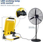 10000LM LED Work Light, 50/80W Patterns Portable Flood Light with Socket & Switch, Outside Work Lights with Stand,16.4 ft Cord, 2 Brightness Modes Adjustable Worklight for Workshop Garage,Construction