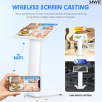 MWE 32 Inch Touch-screen Self Service Kiosk, Floor Standing Digital Signage Display, FHD Information Kiosk, 2 Speakers, Interactive Display for Mall Navigation/Self-Ordering/Advertising/Retail Store