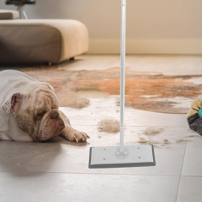 GALPADA Electrostatic Dust Mop Section Telescopic Aluminum Pole Heavy-Duty Flat Microfiber Cleaning Mop for Tile Floors Removable Head for Easy Replacement Versatile Extendable Handle for