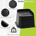 Bed Risers 2 inch, 3 inch, 4 inch, 6 inch, 8 inch Heavy Duty, Oversized Furniture Riser for Couch Sofa Table Chair Leg Frame Dorm, Support up to 6000 Lbs (Black 6 Pack, 4 inch)