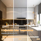 12" LED Under Cabinet Lighting, 8W 600LM, 3 Color Temperatures (3000K/4000K/5000K), Hardwired or Plug-in, Dimmable, 45° Rotatable Design, Connect Multiple Fixtures Up to 15 Units