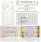 Lumizone Extra Tall Cat Gate 61.02" High Pressure Mounted Extra Wide 2025 New (17 Sizes) 1.37" Gap No Drilling Auto-Close One-Handed Operation Tall Pet Gate for Dogs(White, 61.02" H x 59.45"-63.38" W)