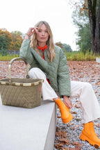 reisenthel carrybag frame rhombus olive - Sturdy shopping basket with plenty of storage space and practical inner pocket - Elegant and water-repellent design