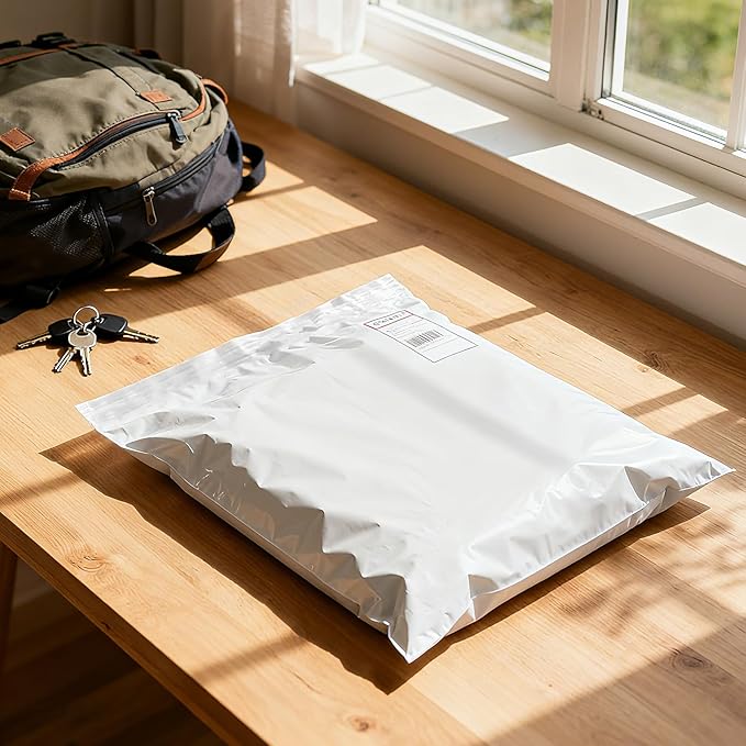 300pcs White Self-Sealing Poly Mailers, 3 Assorted Sizes Waterproof Tear-Resistant Shipping Bags for Clothing, Gifts Packaging