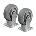6'' × 2'' Caster Wheels, Heavy Duty Industrial Casters, Rubber Wheels with Roller Bearing, Load 900lbs per Swivel Caster for Cart Dolly Toolbox Trolley (2 Rigid)